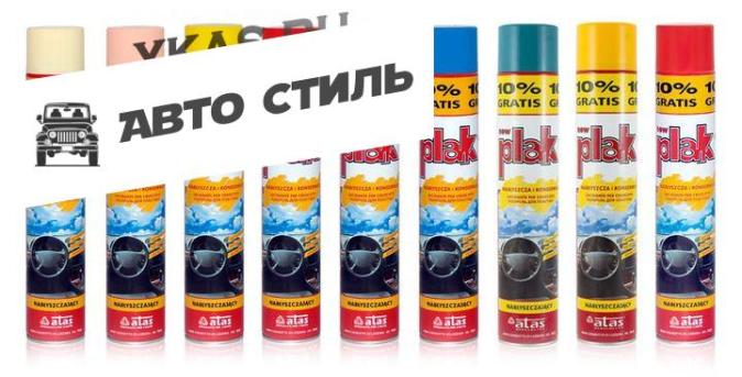 ATAS PLAK 750 ML- спрей. Глянцевая полироль торпеды с запахом "Виноград"